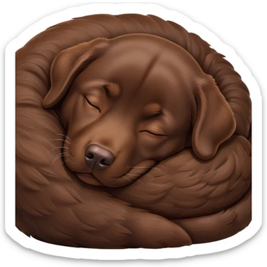 Chocolate Labrador sleeping  sticker