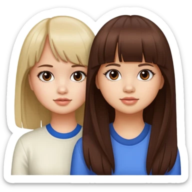 Debby Ryan (straight bangs) and Jenna Ortega sticker