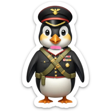 Penguin of Madagascar dressed as a soldier  sticker