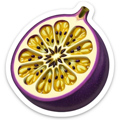 passion fruit sliced juicy sticker