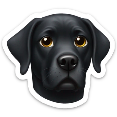 black lab wearing a superhero mask sticker