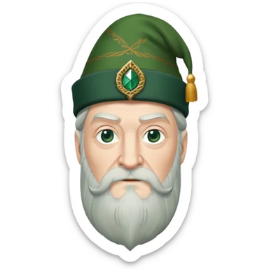 albus dumbledore from harry potter with green scottish Tam o'shanter cap and decorative motifs sticker