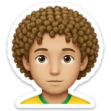 Chico con pelo rizo con Jersey de Brazil sticker