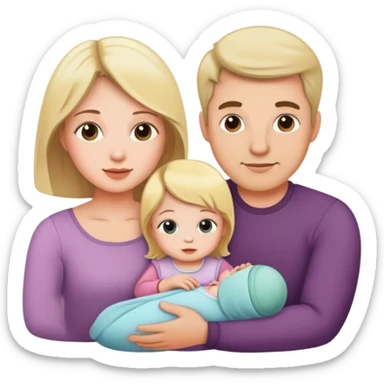 Husband, wife and little daughter infant sticker