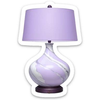Lavender pastel purple and marble white aesthetic decoration lamp sticker