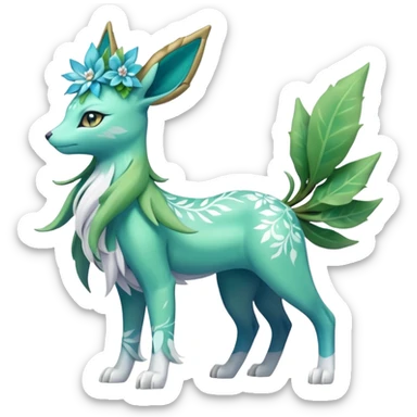Suicune-Aurorus-Leafeon-Meganium-fusion (full body) sticker