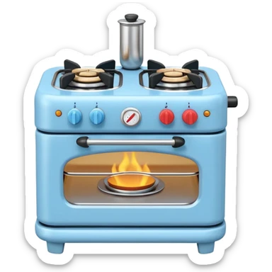 Cute toy stove, single burner only which is empty front view.
BabyBus - style 2.5D soft shading, bright pastel colors. 
Rounded chunky toy shape, simple details.
Even studio lighting, NO harsh light, NO realism, NO textures.
Smooth matte surface, no outlines, no strokes.
Clean background. sticker