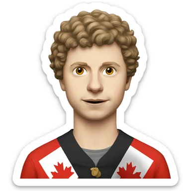 Michael Cera as the Canadian flag sticker