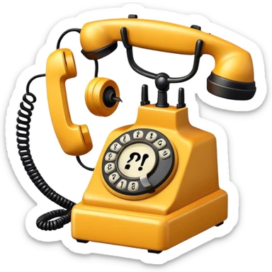An old phone with a question mark sticker