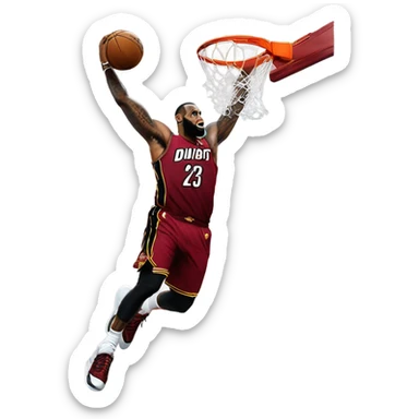 Lebron James dunking a lob from dwayne wade on the heat sticker