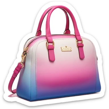 Realistic isolated cotton candy ombre kate spade satchel purse.  sticker