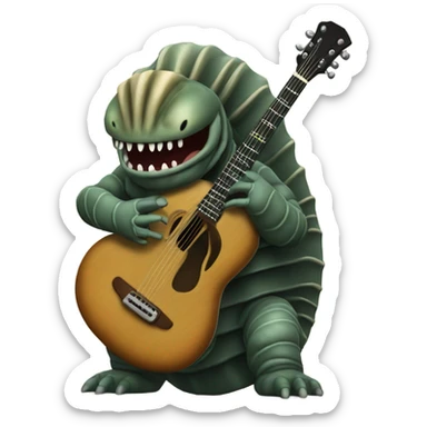 Trilobite playing guitar sticker