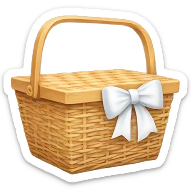 picnic basket with a white bow on it sticker