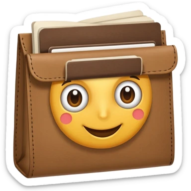 bolsa de papel con una libreta anillada sobresaliendo sticker