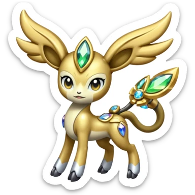 Shiny Colorful Sparkly Glittery Iridescent Alloy Soft Smooth Romantic Tough Cool Big Meloetta-Wargreymon-Pokémon-Digimon-Fakémon-fusion-hybrid-creature sticker