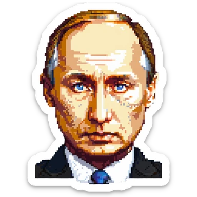 Vladimir Putin face with serious expression sticker