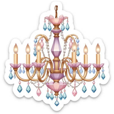 crystal pastel warm-colored romantic chandelier sticker