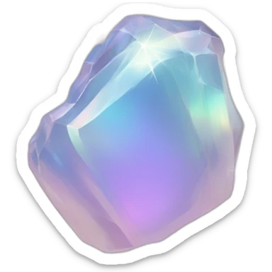 Sparkly glossy Pastel whitish iridescent glass crystal nebula glass crystal sticker
