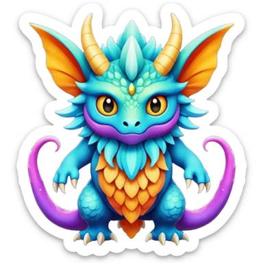 Epic complex detailed aesthetic-scenic-Fakémon-creature sticker