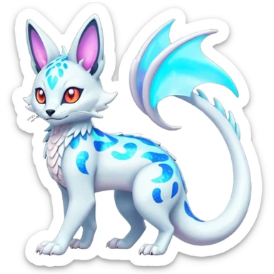 Neon Vibrant Pulsating Trail-glowing Chromatic Trico-Serval-Absol-Salamence-Silvally-Dragon-Snake-fusion-hybrid sticker