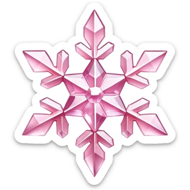 Pastel Pink crystal gemstone snowflake  sticker