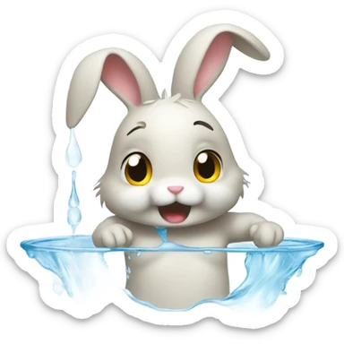 Bunny leaking water sticker