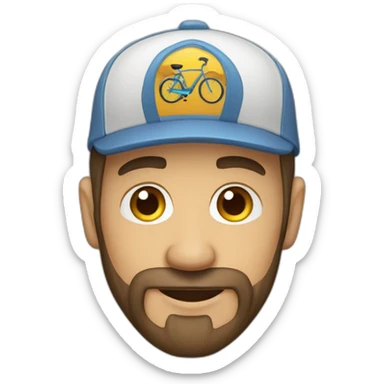 hombre gordo con gorra con bicicleta y castillo sticker