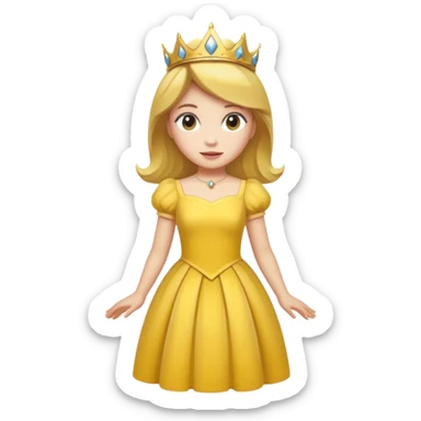 Princess daisy yelllow dress standing sticker