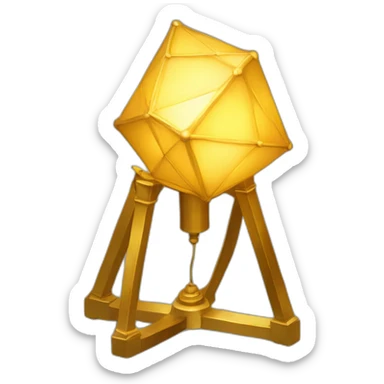 Golden Icosahedron lamp sticker