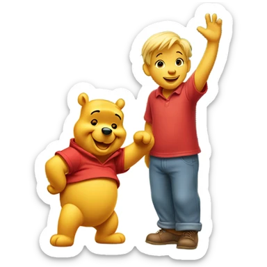 Winne the Pooh waving sticker