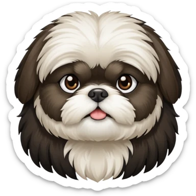 Black and white shih tzu sticker