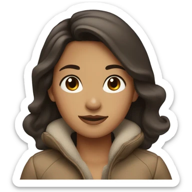 tan girl with dark brown hair in winter sticker