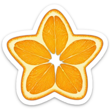 Star shape sliced orange sticker
