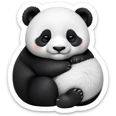 Meme-Worthy Cute Sleeping Baby Panda Portrait Emoji, Head resting peacefully with a contented smile, showcasing a tiny, irresistibly fluffy build and a luxuriously soft black and white Fur, eyes shut in a serene, restful nap, Simplified yet hilariously adorable features, highly detailed, glowing with a soft, drowsy light, high shine, relaxed and utterly lovable, stylized with an air of playful laziness, bright and heartwarming, soft glowing outline, capturing the essence of a comically sleepy baby panda, so meme-worthy it feels like it could instantly become the next viral sensation of adorable slumber! sticker