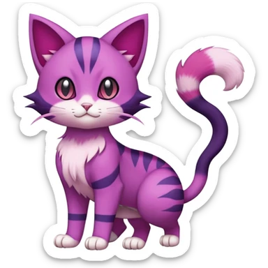 Purrloin-Skitty-Pokémon-Fakémon-hybrid-creature (full body) sticker
