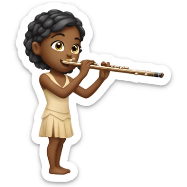 pretty girl playing flute sticker