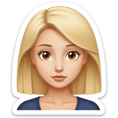 femme aux cheveux blond lisse et au yeux marrons sticker