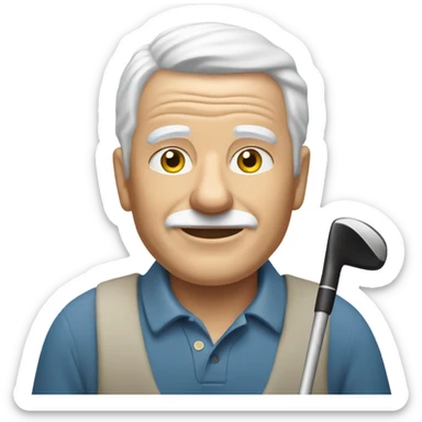 Elderly white male no facial hair playing golf sticker