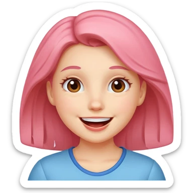 girl excited she got the job  sticker