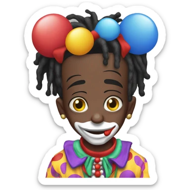 playboi carti with clown outfit and clown nos sticker