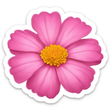 a single pink marigold flower sticker