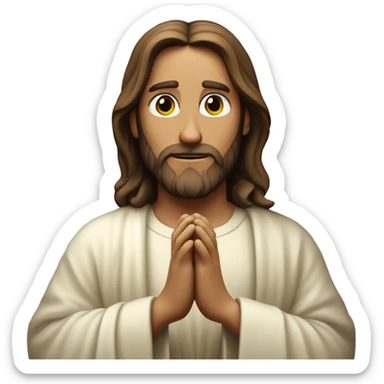 jesus christ pray with heart in his hand sticker