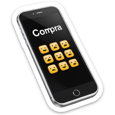 Quero uma desenho de celular e em baixo quero uma frase escrita ass vendendo esse celular em português sticker