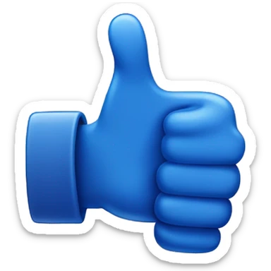 create a thumb up emoji like 👍 with blue color like old facebook like button sticker