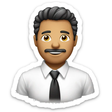 hombre con peinado con flequillo y camisa blanca sticker