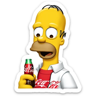 Homer simson qui boit un coca cola sticker