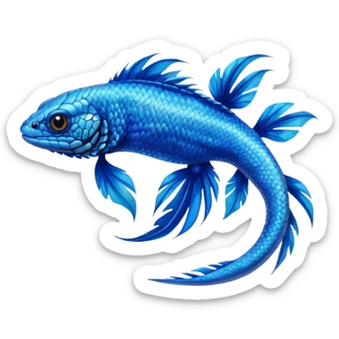 Mountain-Blue-Bird-Blue-Iguana-Blue-Betta-Fish fusion-animal-hybrid-creature sticker