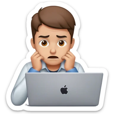 A software engineer frustrated by bad software on their laptop  sticker