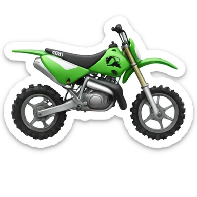 Green dirt bike 110 with shark driving  sticker