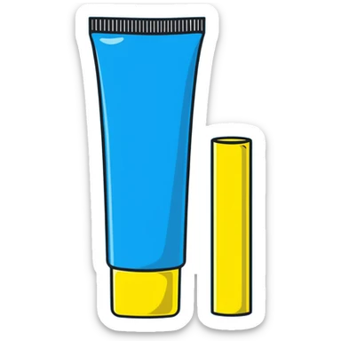 Yellow cosmetic tube of cream or lotion sticker